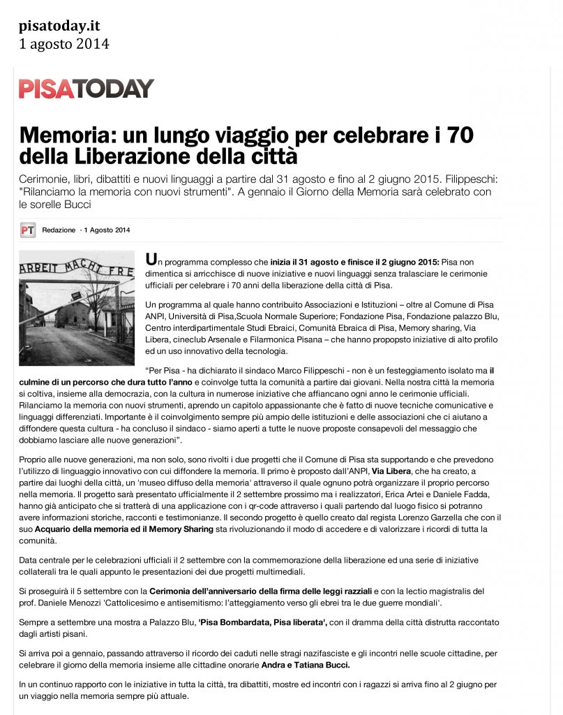Pisa Today 1 Agosto 2014