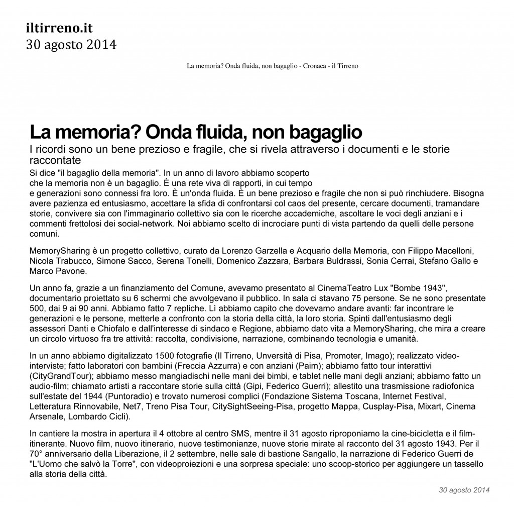 Il Tirreno.it 2 30 agosto 2014